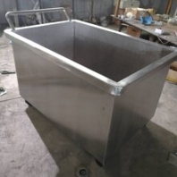 304不锈钢料车食品厂装料桶手推周转车