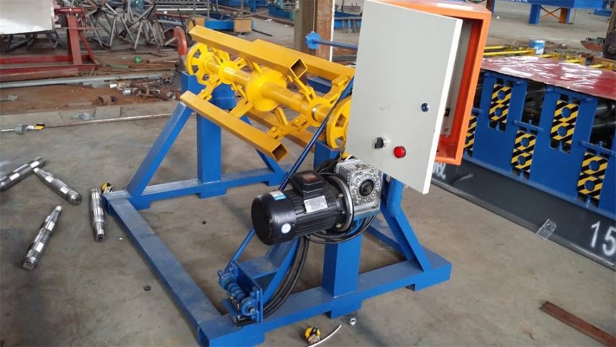 1.3米彩钢卷自动开卷机电动收卷机收卷支架钢卷支架