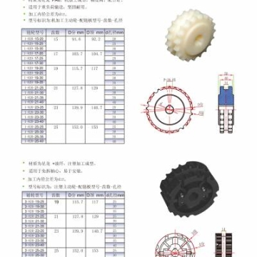 塑料链条主被动轮等机械设备传动件加工定做